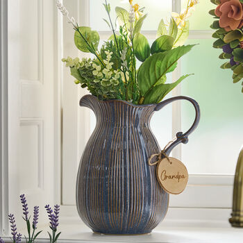 Stainforth Large Blue Ceramic Jug Vase, 3 of 9