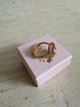 Antique Multicoloured Meenakari Gold Ring, 3 of 6