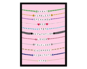 Taylor Swift Album Friendship Bracelets Print, 3 of 5