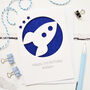 Personalised Rocket Glitter Birthday Cut Out Card, thumbnail 1 of 2