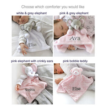 Personalised Pink Elephant Motif Blanket And Comforter, 4 of 12