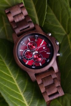 Edinburgh Personalised Wood Watch For Men Made From Walnut, 9 of 10