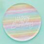 Eight Rainbow 'Happy Birthday' Paper Plates, thumbnail 3 of 3