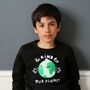 'Be Kind To Our Planet' Earth Children's Sweatshirt, thumbnail 4 of 11