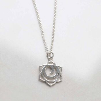 Sterling Silver Large Sacral Chakra Pendant Necklace, 4 of 5