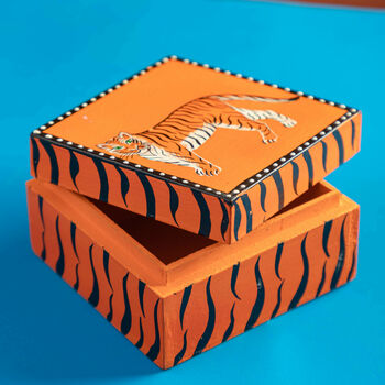 Tiger Hand Painted Box, 5 of 7