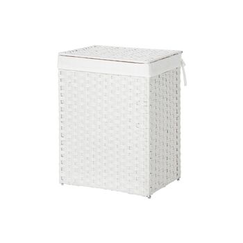 90 L White Handwoven Clothes Laundry Hamper Basket, 2 of 8