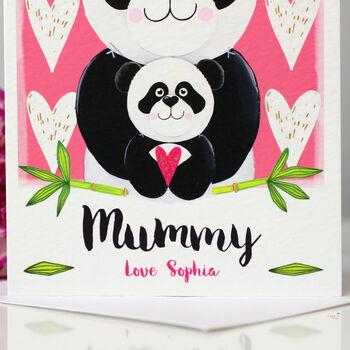 Personalised Panda Mummy Valentine's Card, 5 of 8