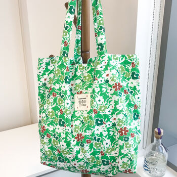 Green Flower Lightweight Shoulder Bag, 4 of 4