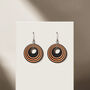 Halloween Black And Orange Stripey Circular Earrings, thumbnail 3 of 5