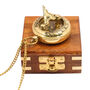 Personalised 7th Anniversary Brass Sundial Compass, thumbnail 4 of 12
