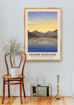 Mourne Mountains Aonb Travel Poster Art Print, 4 of 8