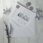 Lilac Wedding Invitation With Lavender Wax Seal, thumbnail 3 of 11