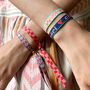 Set Of Four Festival Ribbon Bracelets, Love / Cheri, thumbnail 2 of 5