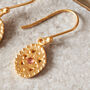 18 K Gold And Silver Earrings With Pink Gemstone, thumbnail 6 of 9