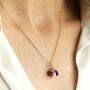 Personalised Triple Family Birthstone Charm Necklace, thumbnail 1 of 8