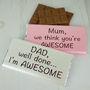 Personalised 'I'm Awesome' Father's Day Chocolate Bar, thumbnail 1 of 4