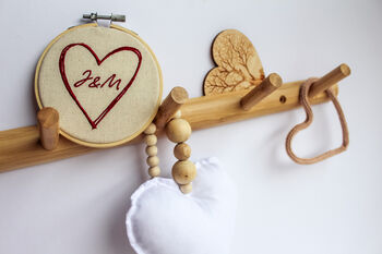 Personalised Heart Initials Embroidery Decoration, 3 of 6