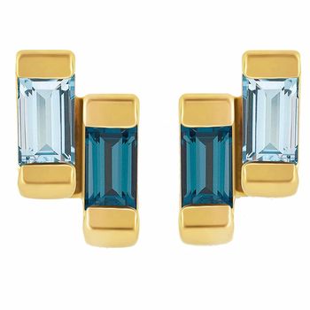Gold Vermeil Stud Earrings London And Blue Topaz, 2 of 4