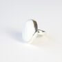 Adjustable White Onyx Gemstone Ring Set In Silver, thumbnail 4 of 7