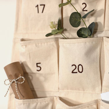 Personalised Canvas Advent Calendar Velvet Bow, 7 of 11