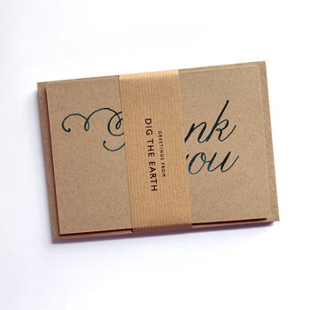 Set Of 12 Thank You Script Postcard Note Cards, 2 of 8