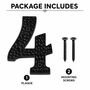 Black Solid Brass House Number Four Plaque, thumbnail 6 of 8
