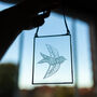 Bird Illustration Hand Engraved Glass Hanging, thumbnail 7 of 10