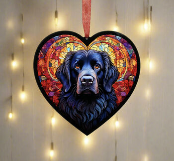 Newfoundland Stained Glass Effect Heart Suncatcher, 3 of 5