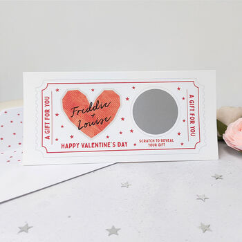 Valentine’s Day Scratch Card With Personalised Heart, 8 of 8