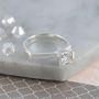 Clear Topaz Sterling Silver Birthstone Geometric Ring, thumbnail 2 of 3