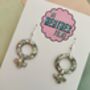 Silver Feminist Sign Glitter Earrings / Girl Power Jewellery / Empowered Woman Statement / International Women's Day Gift, thumbnail 4 of 5