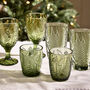 Botanical Green Fern Leaf Glassware, thumbnail 1 of 8