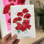 Thinking Of You Field Poppy Risograph Card, thumbnail 3 of 3