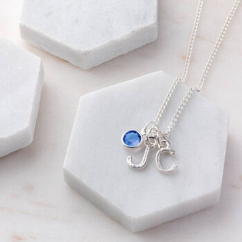 Personalised Eid Birthstone And Initial Necklace, 9 of 9