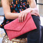 Personalised Autumn Colours Suede Envelope Clutch Bag, thumbnail 6 of 8