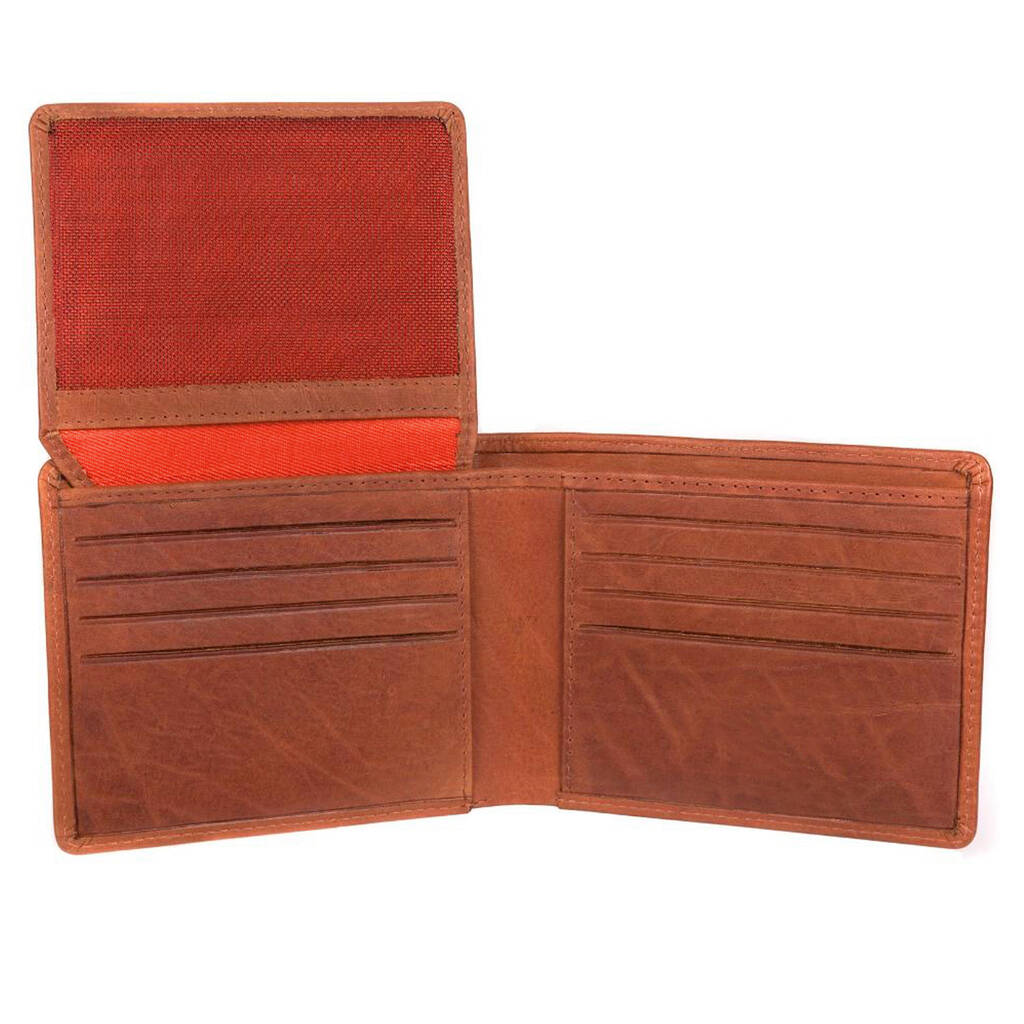 men's vintage tan leather wallet rfid by holly rose ...