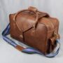 'Oxley' Men's Leather Weekend Holdall Bag In Cognac, thumbnail 3 of 8