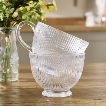 Palermo Clear Embossed Glass Mug, 2 of 4