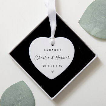 Personalised Engaged Heart Ornament, 3 of 7