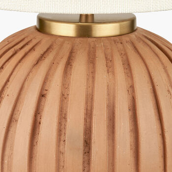 Natural Terracotta Textured Ball Table Lamp, 6 of 10