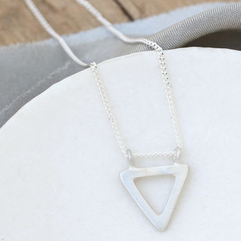 Silver Triangle Necklace. Geometric Pendant, 8 of 12