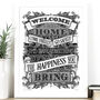 'Welcome To My Home' Hand Lettered Print, thumbnail 1 of 6