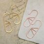 Geometric Oval Sterling Silver Hoop Earrings, thumbnail 3 of 4