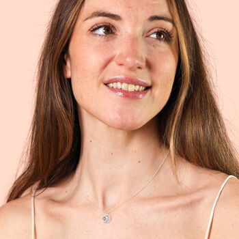 Sterling Silver Hidden Sun Circle Pendant Necklace, 3 of 4