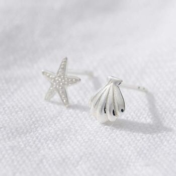 Starfish And Shell Stud Earrings, 6 of 10