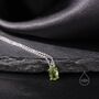 Tiny Genuine Peridot Crystal Oval Pendant Necklace, thumbnail 2 of 10