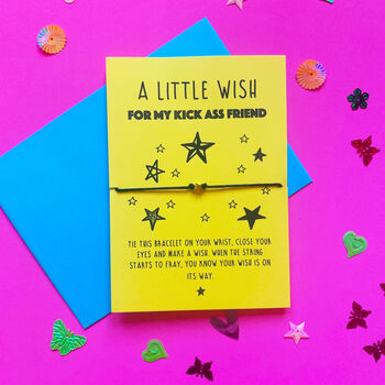 A Little Wish For My Kick Ass Friend Card And Bracelet, 3 of 7