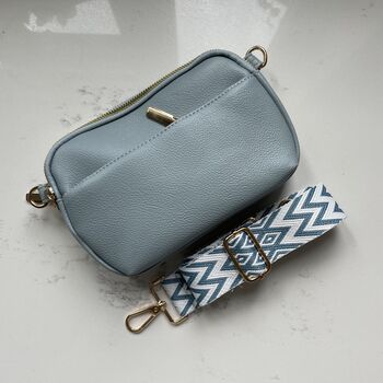 Personalised Lola Embossed Faux Leather Chevron Cross Body Bag, 3 of 6