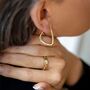Large 18ct Gold Plated Rectangle Creole Hoop Earrings, thumbnail 1 of 6